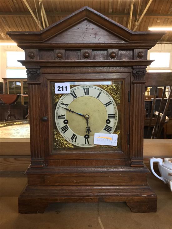 German 8 day chiming bracket clock